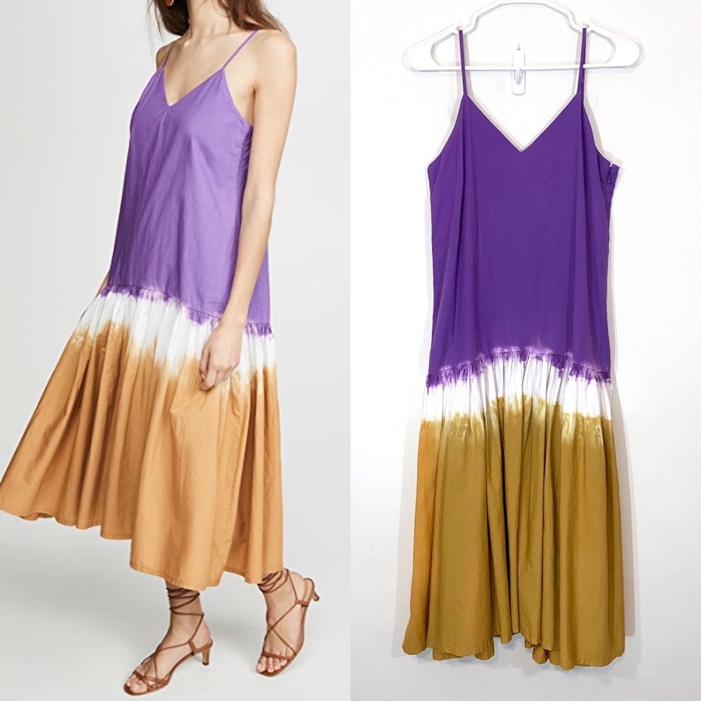 Sea New York Purple and Tan Midi Dress